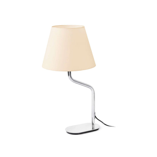 lampe a poser Lampe à poser ETERNA chrome abat-jour beige Faro Lumisign