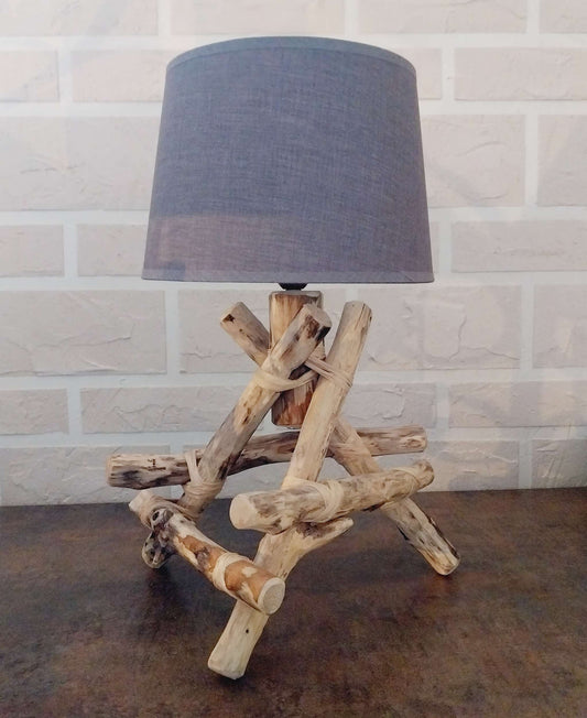 lampe a poser Lampe artisanale bois nature Haut 30 cm Lumisign Lumisign