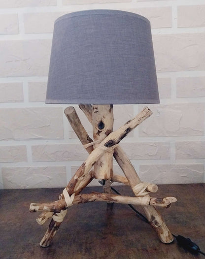 lampe a poser Lampe artisanale bois nature Haut 34 cm Lumisign Lumisign