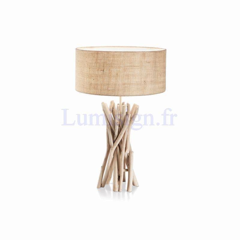lampe a poser Lampe de table DRIFTWOOD bois naturel Idéal-lux Lumisign