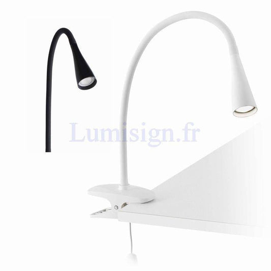 Applique liseuse Lampe liseuse à pince LENA blanche ou noire Faro Lumisign