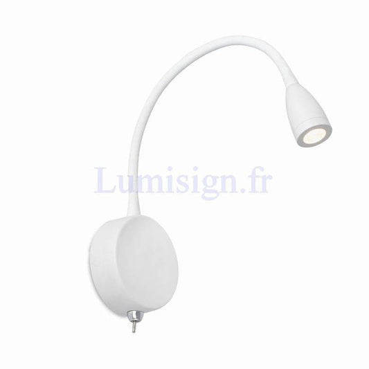 Applique liseuse Lampe liseuse flexible LOKE-1 blanche Faro Lumisign