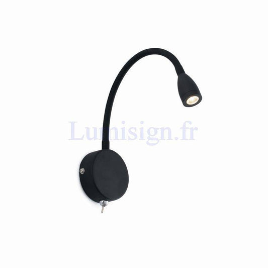 Applique liseuse Lampe liseuse flexible LOKE-1 noire Faro Lumisign