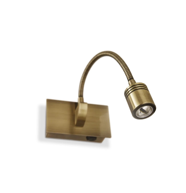 Applique liseuse laiton brossé bras flexible Ideal Lux Dynamo