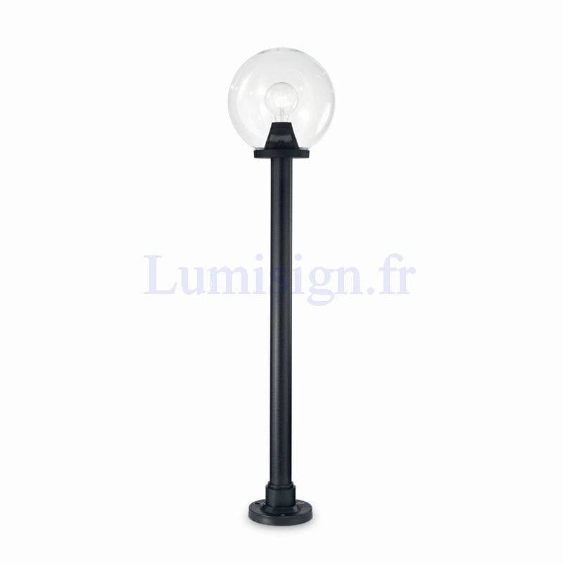 Borne extérieure Mini lampadaire CLASSIC-GLOBE transparent Idéal-lux Lumisign