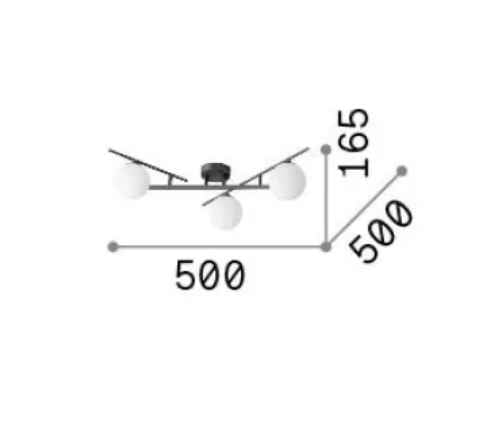 Plafonnier ATLAS noir trois lampes