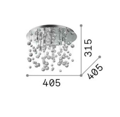 Plafonnier NEVE PL8 chrome et sphères de verre