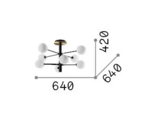 Plafonnier COSMOPOLITAN huit lampes