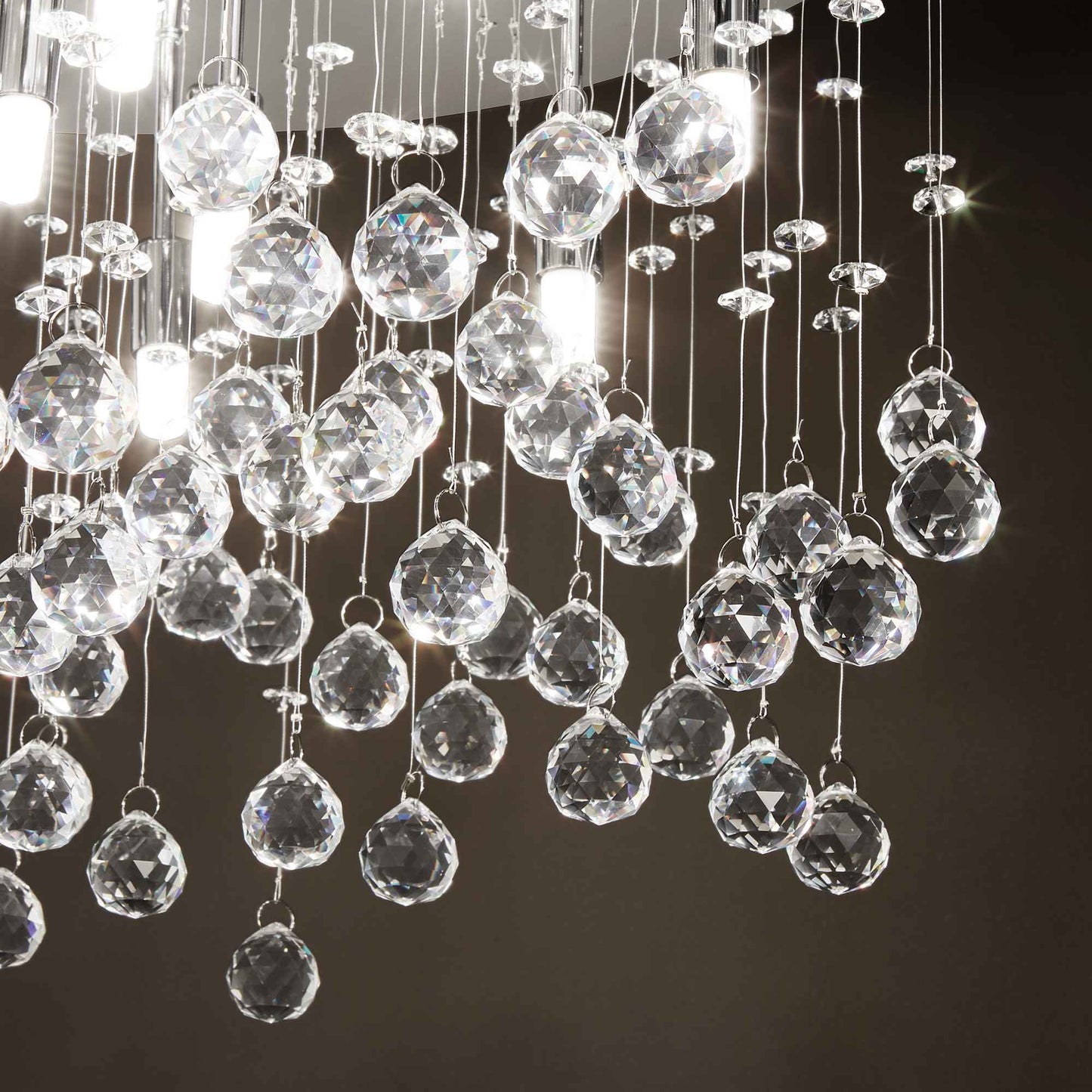Plafonnier MOONLIGHT PL15 chrome et pampilles de cristal