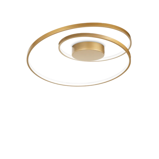 Plafonnier Oz laiton LED 48 watts - Éclairage puissant 5100LM en lumière chaude 3000K. Dimmable pour ambiance personnalisée.