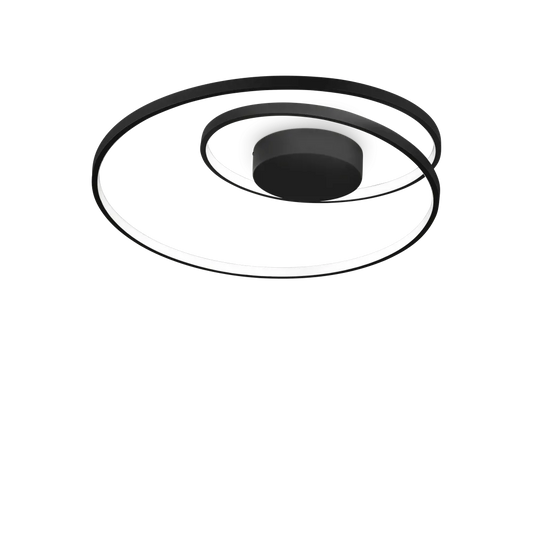Plafonnier Oz noir LED 47 watts - Éclairage puissant et économique avec source LED 47W. Design moderne en métal noir verni.