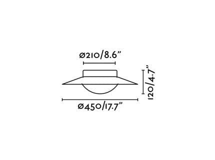 Plafonnier Plafonnier SIDE LED blanc et cuivre diamètre 450 mm Faro Lumisign