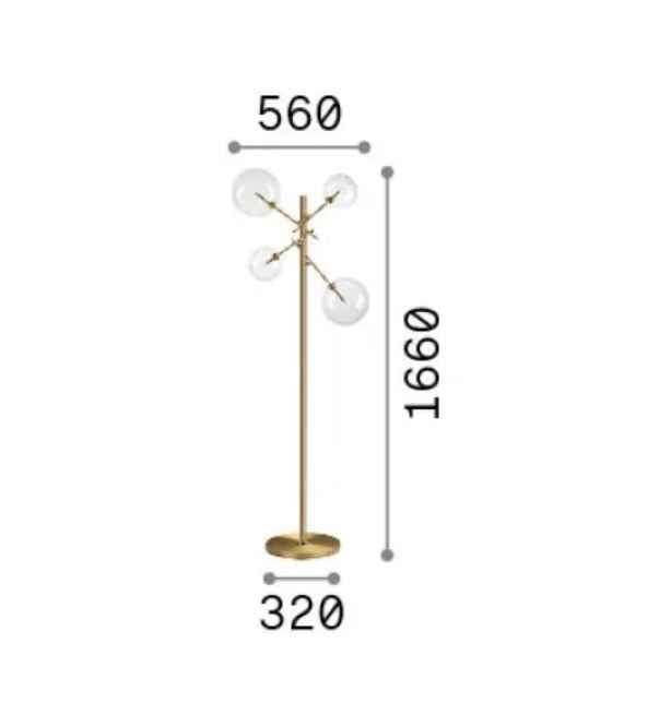 Lampadaire EQUINOXE chrome verres fumés