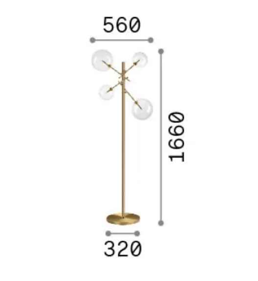 Lampadaire EQUINOXE laiton verres ambrés