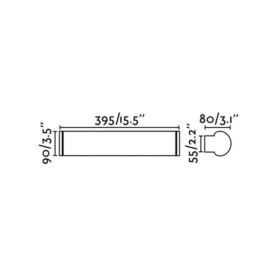 Applique salle de bain Réglette LED salle de bain DANUBIO 395 chrome Faro Lumisign