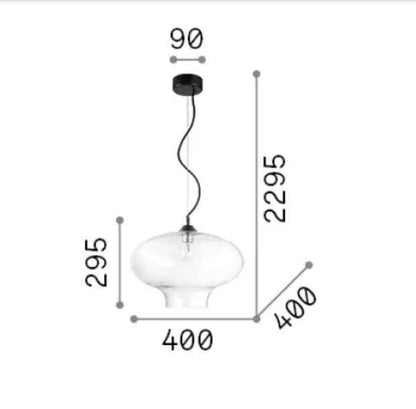 Suspension BISTRO ROUND verre soufflé transparent