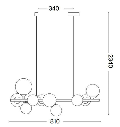 Suspension PERLAGE SP10 laiton diffuseurs blanc