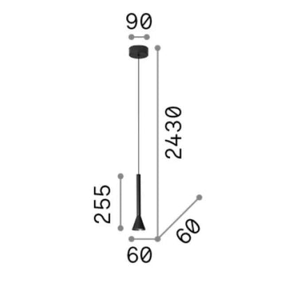 Suspension LED DIESIS noire - Élégance lumineuse pour votre intérieur - Lumisign