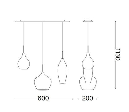 Suspension SOFT SP3 chrome verres fuméé