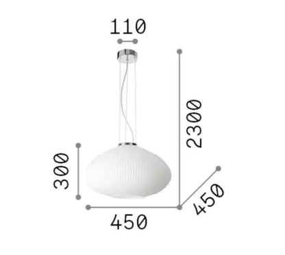 Suspension PLISSE verre soufflé Ø 35 ou 45