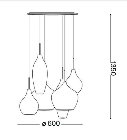 Suspension SOFT SP6 chrome verres fumé