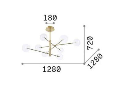 Suspension EQUINOXE 8 verres transparents