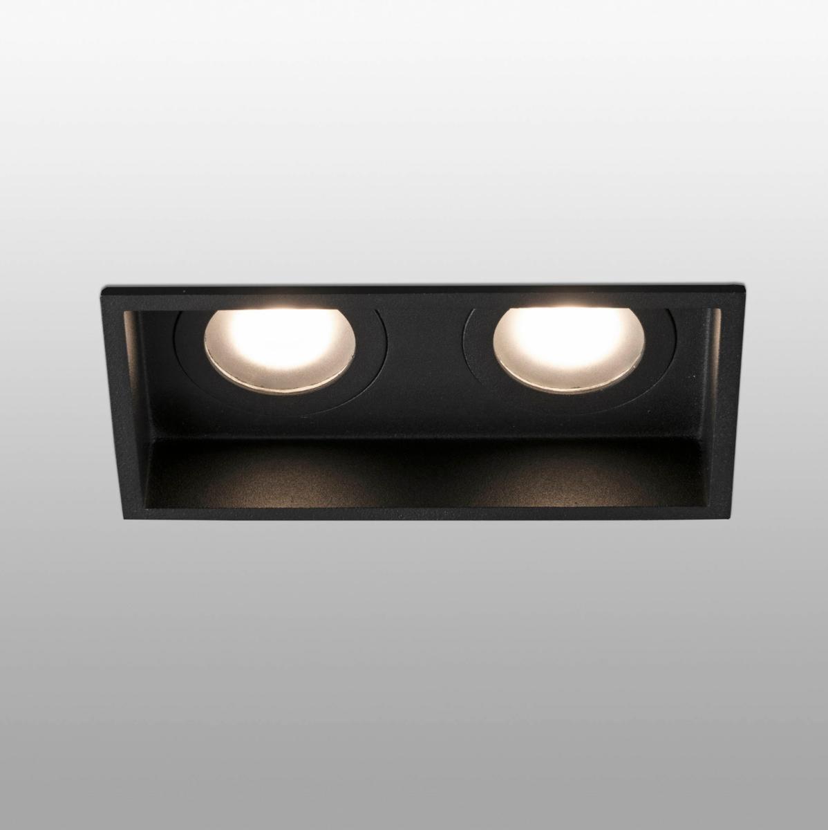 Spot encastrable Spot double encastrable IP44 HYDE noir Faro Lumisign