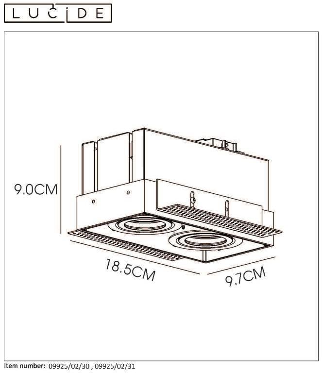 Spot encastrable Spot encastrable et orientable sans cadre TRIMLESS-2 blanc Lucide Lumisign