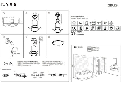 Spot encastrable Spot encastrable FRESH IP65 Blanc Faro Lumisign