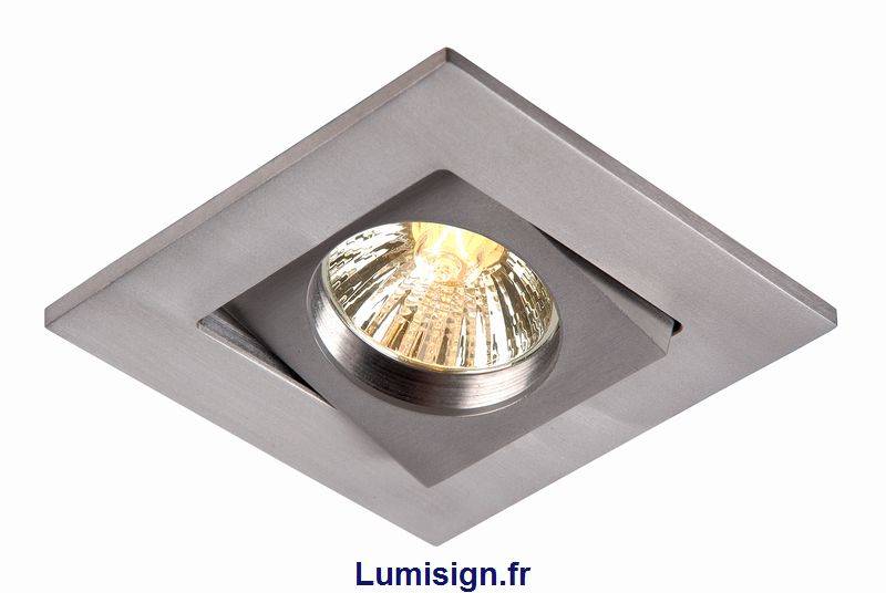 Spot encastrable Spot encastrable orientable GU10 EAS carré Lucide Lumisign