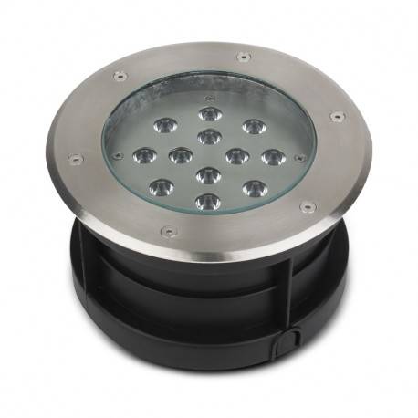 Spot sol Spot LED sol extérieur rond 12 watts 3000K angle 38° inox 316 IP67 Miidex Lumisign