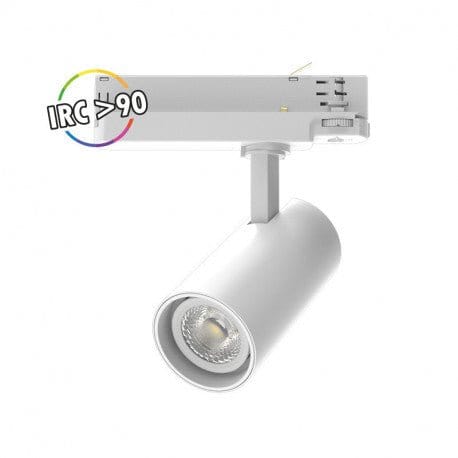 Spot sur rail Spot LED sur rail 3-phases blanc ou noir 25 watts éclairage chaud ou neutre Miidex Lumisign