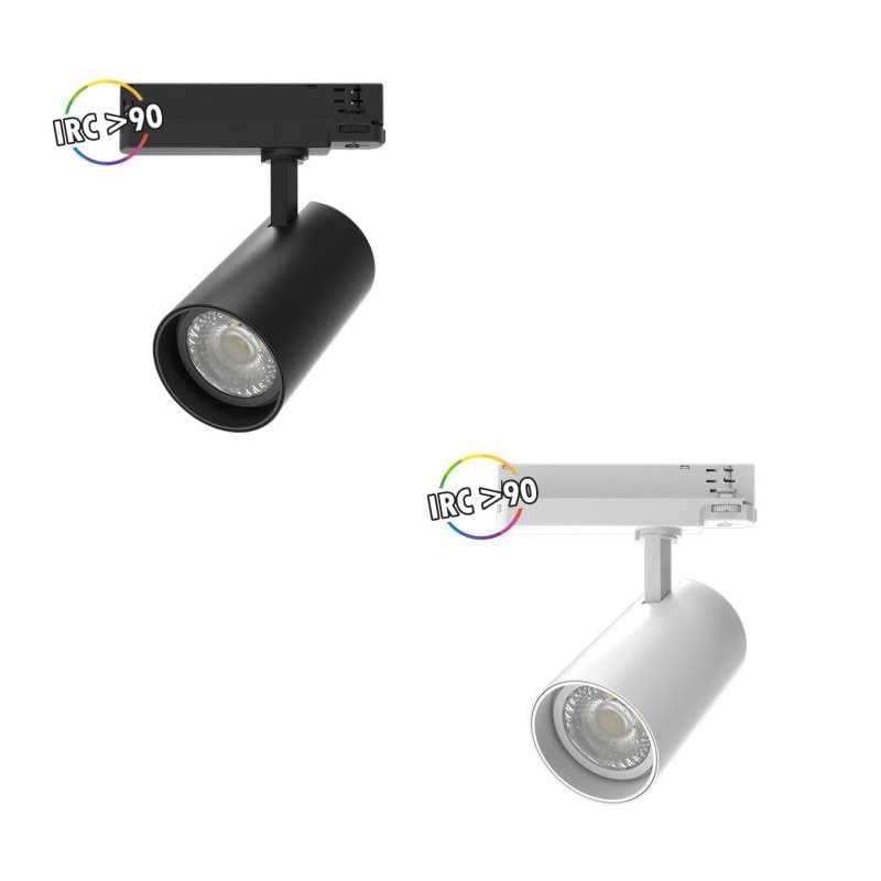 Spot sur rail Spot LED sur rail 3-phases blanc ou noir 35 watts éclairage chaud ou neutre Miidex Lumisign