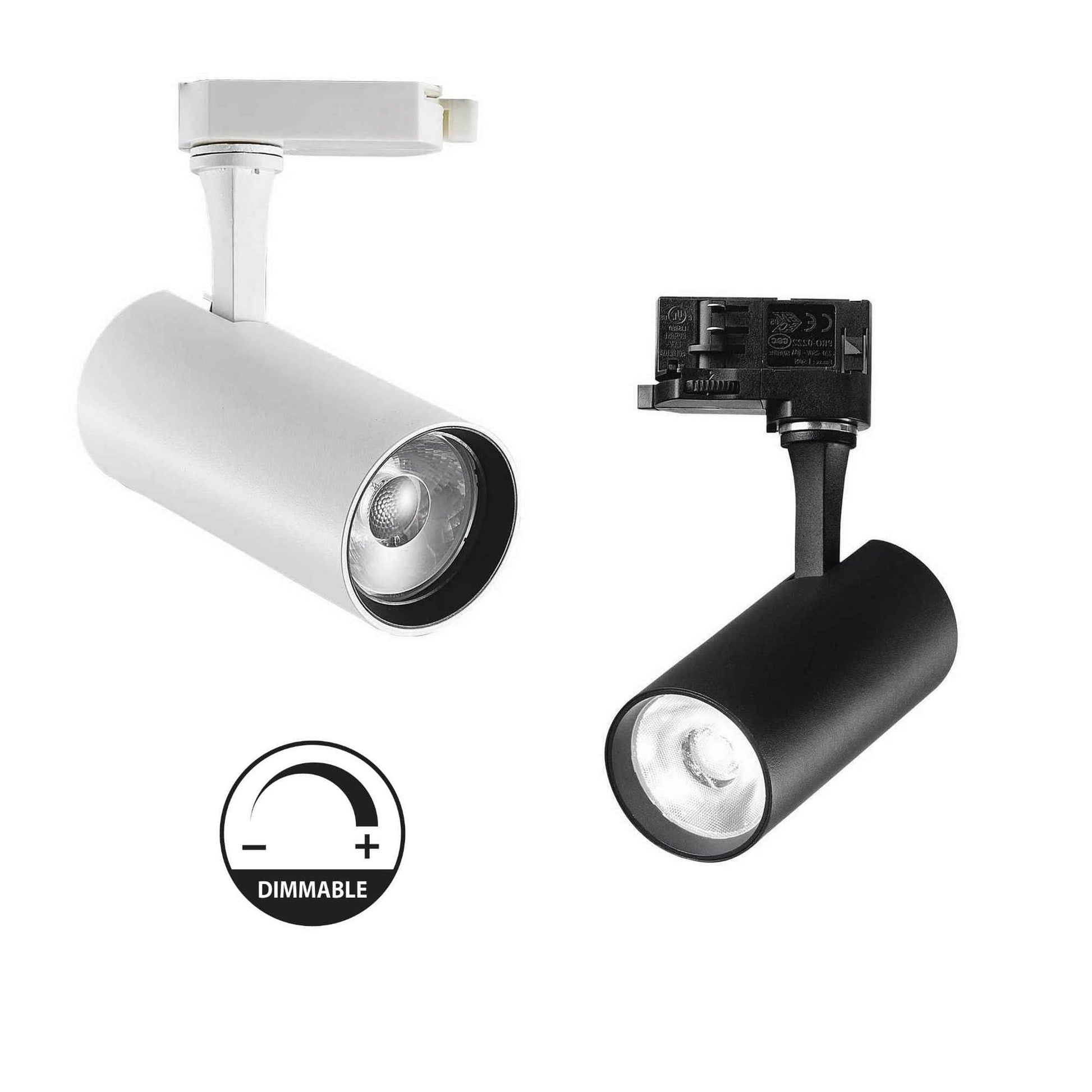 Spot sur rail Spot sur rail 3 allumages FOX 15W 3000K blanc ou noir dimmable Idéal-lux Lumisign