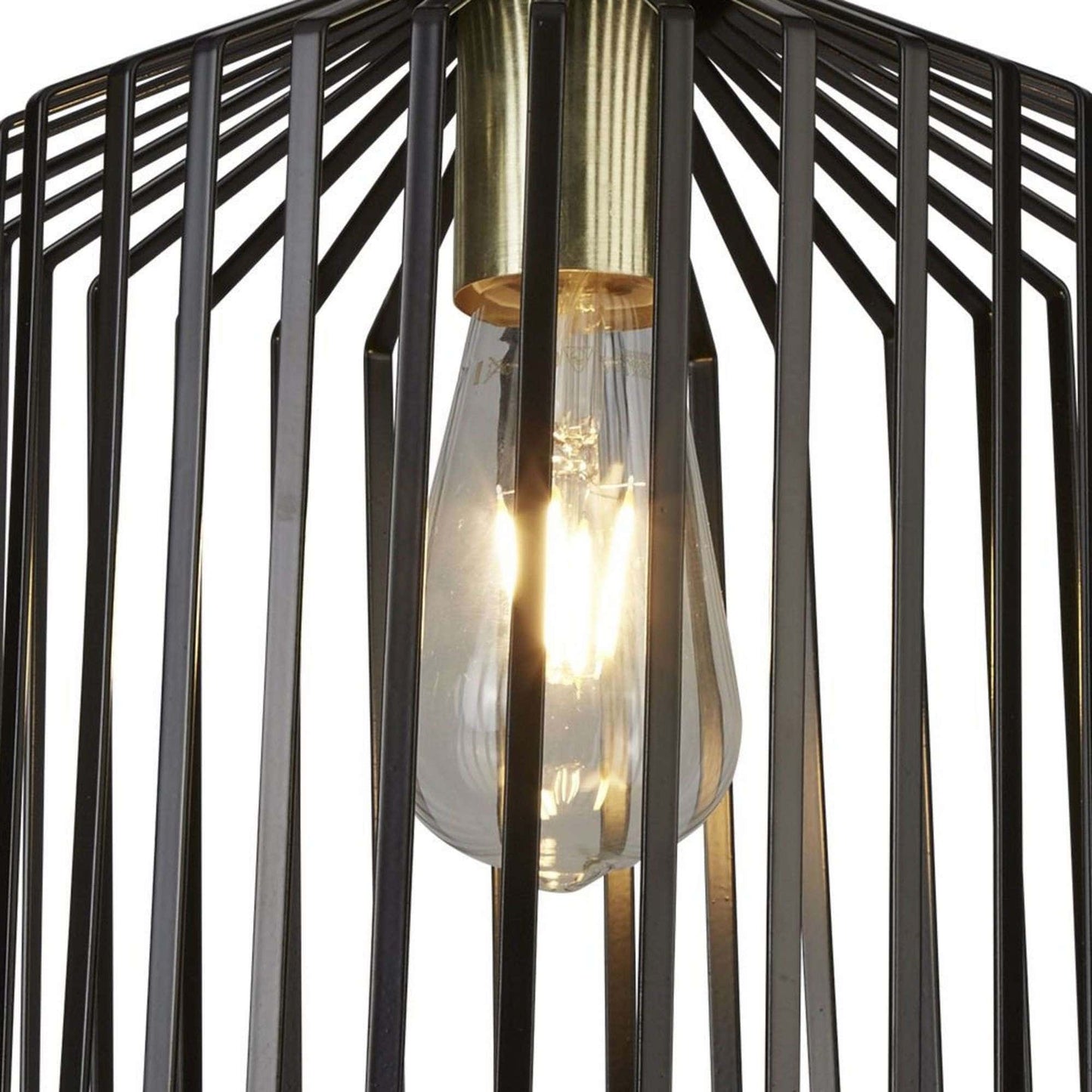 Suspension Suspension BIRD CAGE laiton satiné et noir Ø 22 Marque Searchlight Lumisign