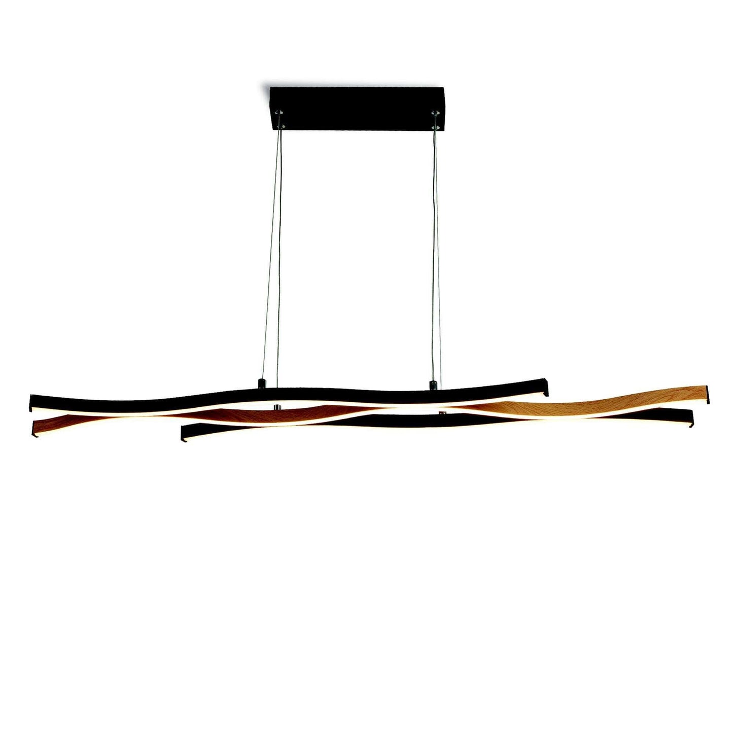 Suspension Suspension BLOOM noir et effet bois Marque Searchlight Lumisign