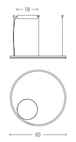 Suspension Suspension cercle LED Zambelis 20260 noire Ø 60 cm Zambelis Lumisign