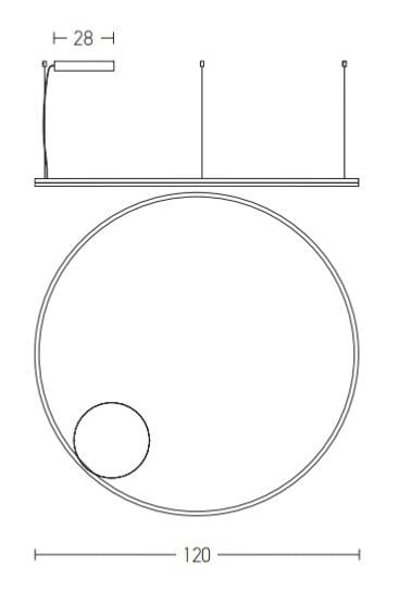 Suspension Suspension cercle LED Zambelis 20264 noire Ø 120 cm Zambelis Lumisign