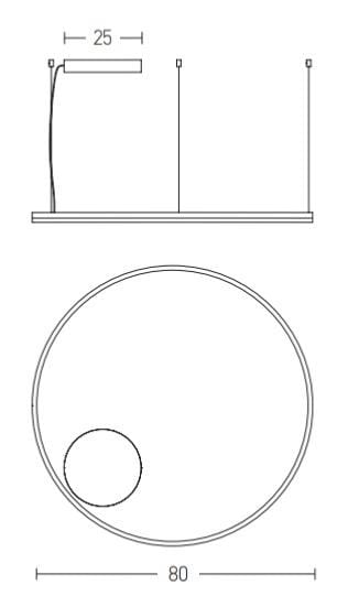 Suspension Suspension cercle LED Zambelis 22240 or mat Ø 80 cm Zambelis Lumisign