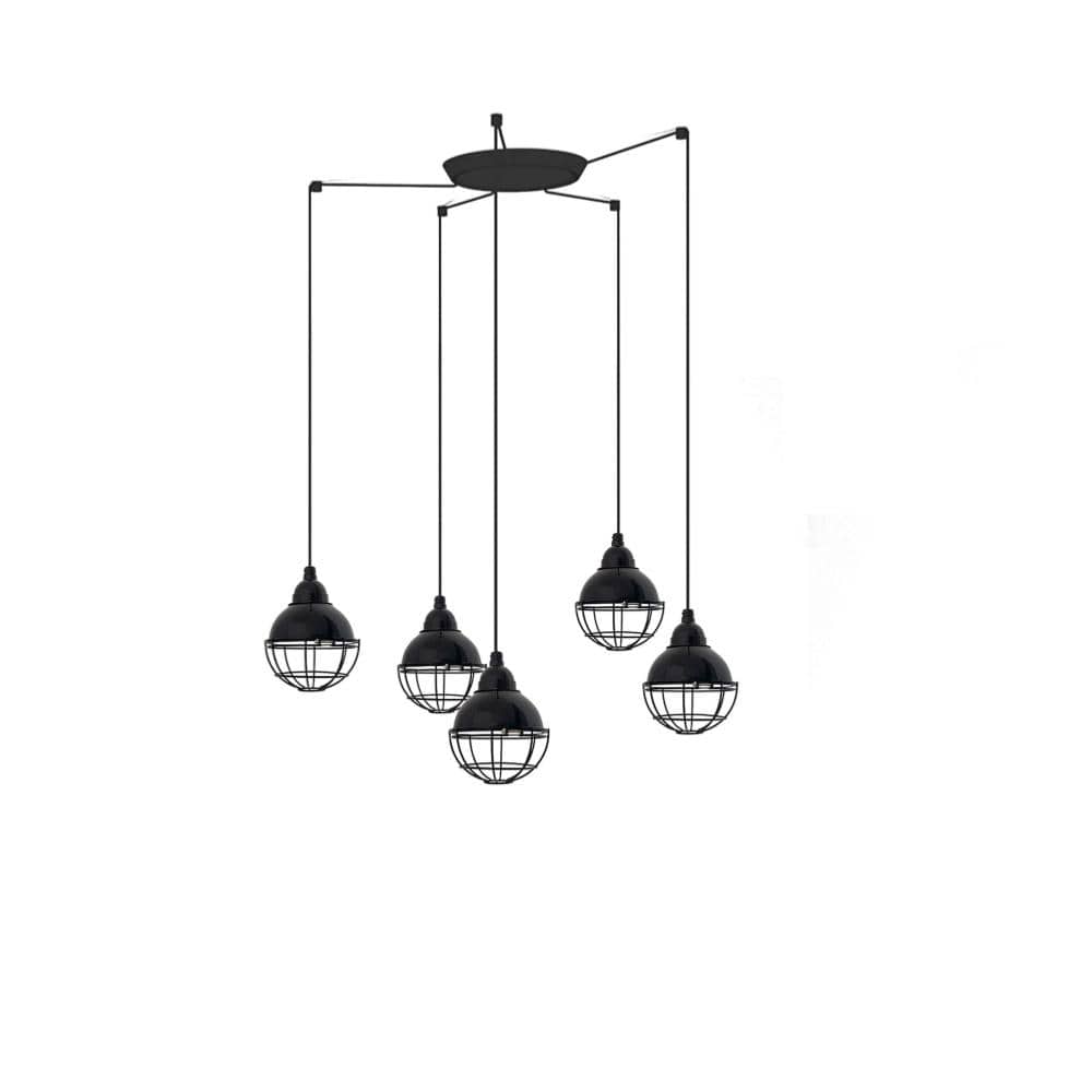 Suspension Suspension CLAIRE-5L noire brillant Faro Lumisign