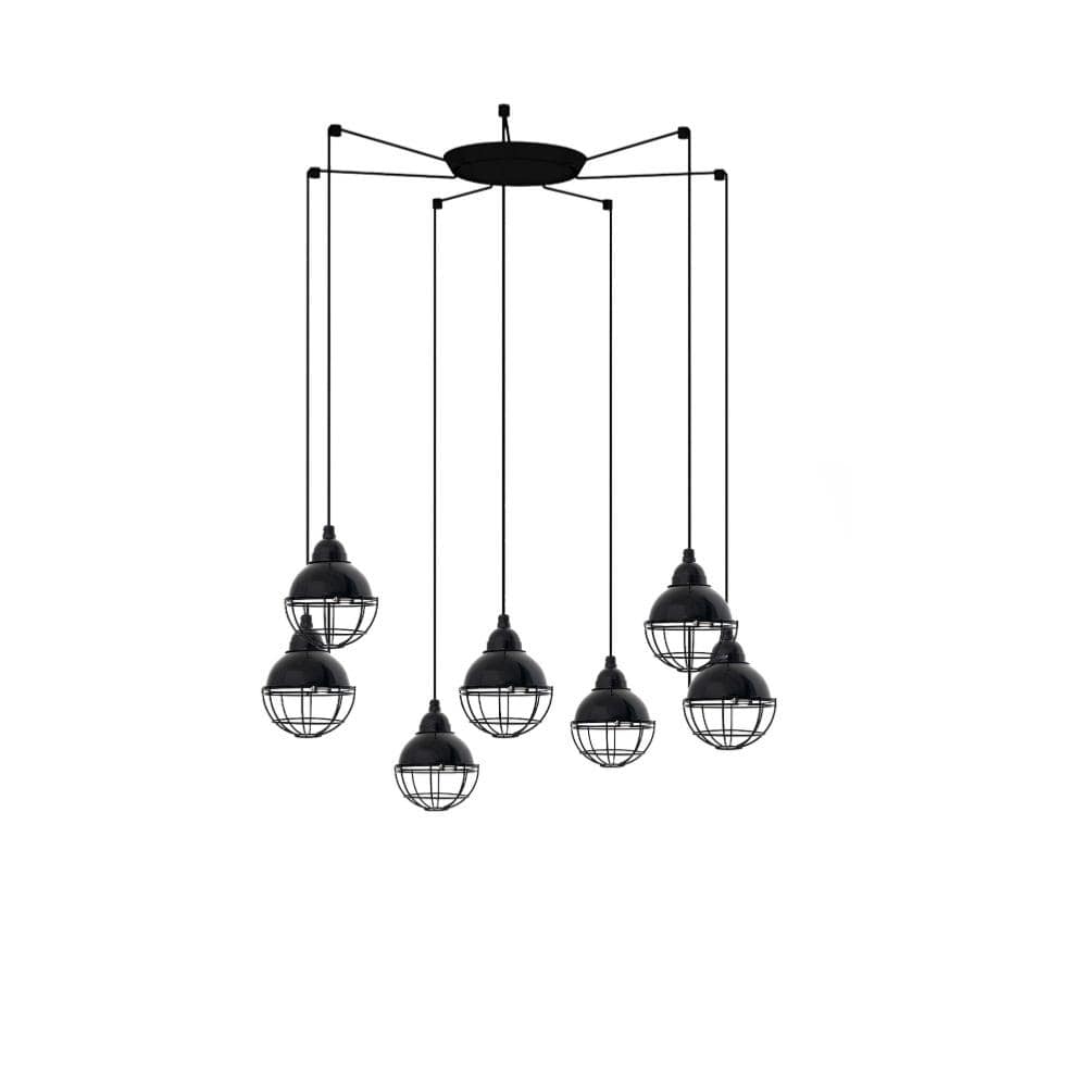 Suspension Suspension CLAIRE-7L noire brillant Faro Lumisign