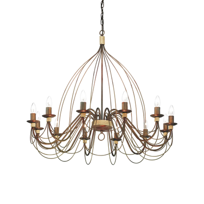 Suspension CORTE-SP12 rouille effet antique - Suspension artisanale en métal avec finition peinte à la main. Hauteur ajustable pour un éclairage parfait.