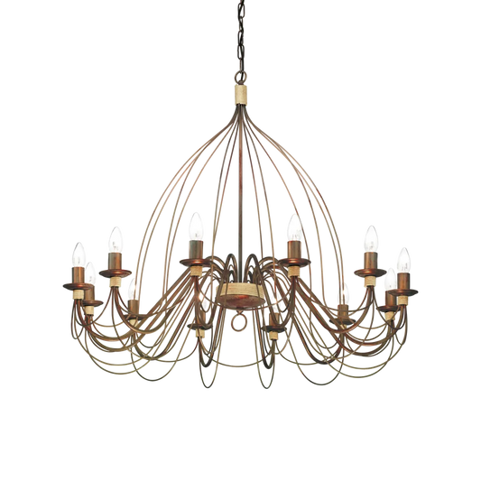 Suspension CORTE-SP12 rouille effet antique - Suspension artisanale en métal avec finition peinte à la main. Hauteur ajustable pour un éclairage parfait.