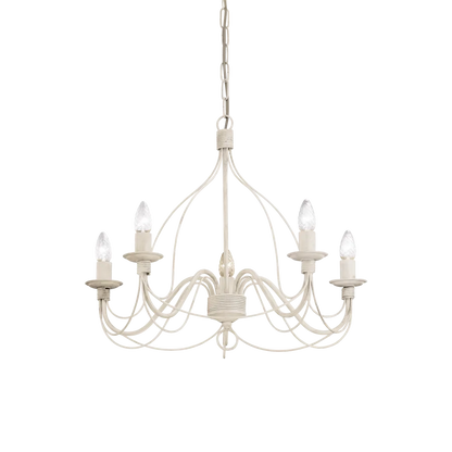 Suspension CORTE-SP5 blanche effet antique - suspension artisanale en métal peint à la main pour un style unique. Hauteur ajustable pour plus de flexibilité.
