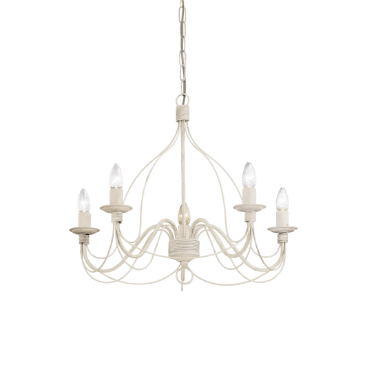 Suspension CORTE-SP5 blanche effet antique - suspension artisanale en métal peint à la main pour un style unique. Hauteur ajustable pour plus de flexibilité.
