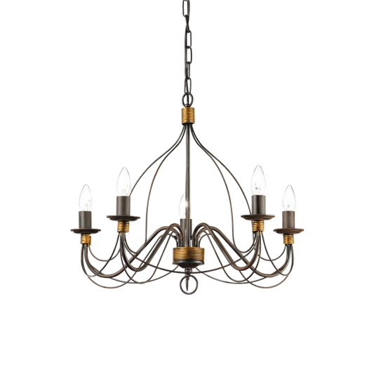 Suspension CORTE-SP5 rouille effet antique - Monture métal artisanal avec finition peinte à la main. Hauteur ajustable pour un éclairage sur mesure.