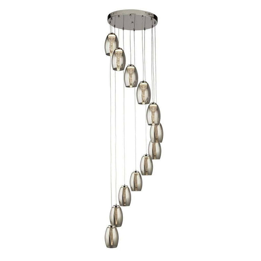 Suspension Suspension CYCLONE 12 lampes verre fumé Marque Searchlight Lumisign