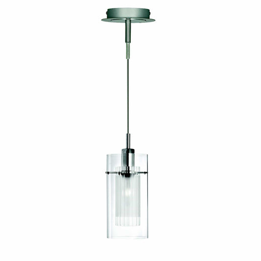 Suspension Suspension DUO-I 1 lampe double verre transparent Marque Searchlight Lumisign