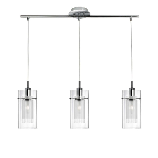 Suspension Suspension DUO-I 3 lampes transparentes Marque Searchlight Lumisign