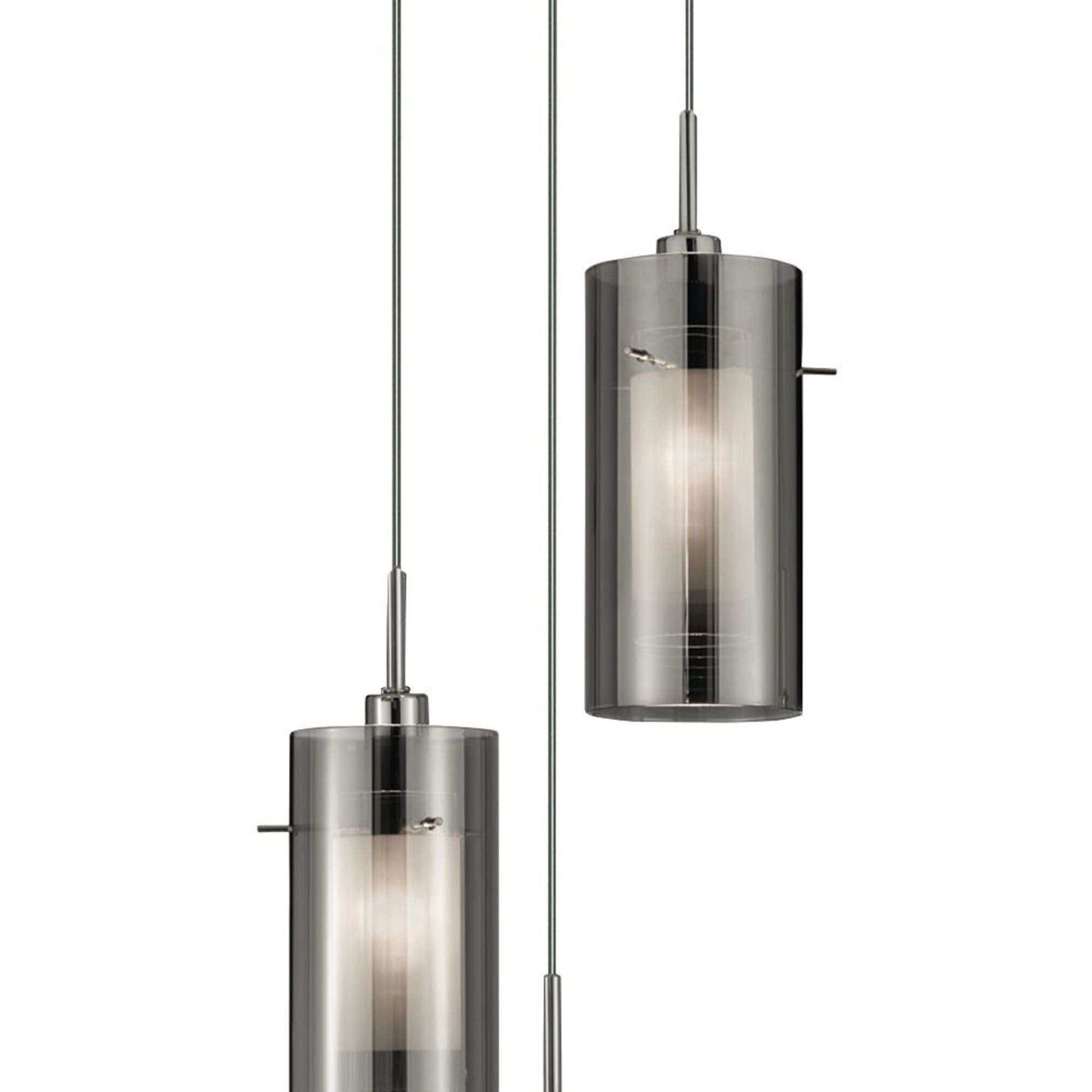 Suspension Suspension DUO-II 3 lampes double verre fumé Marque Searchlight Lumisign